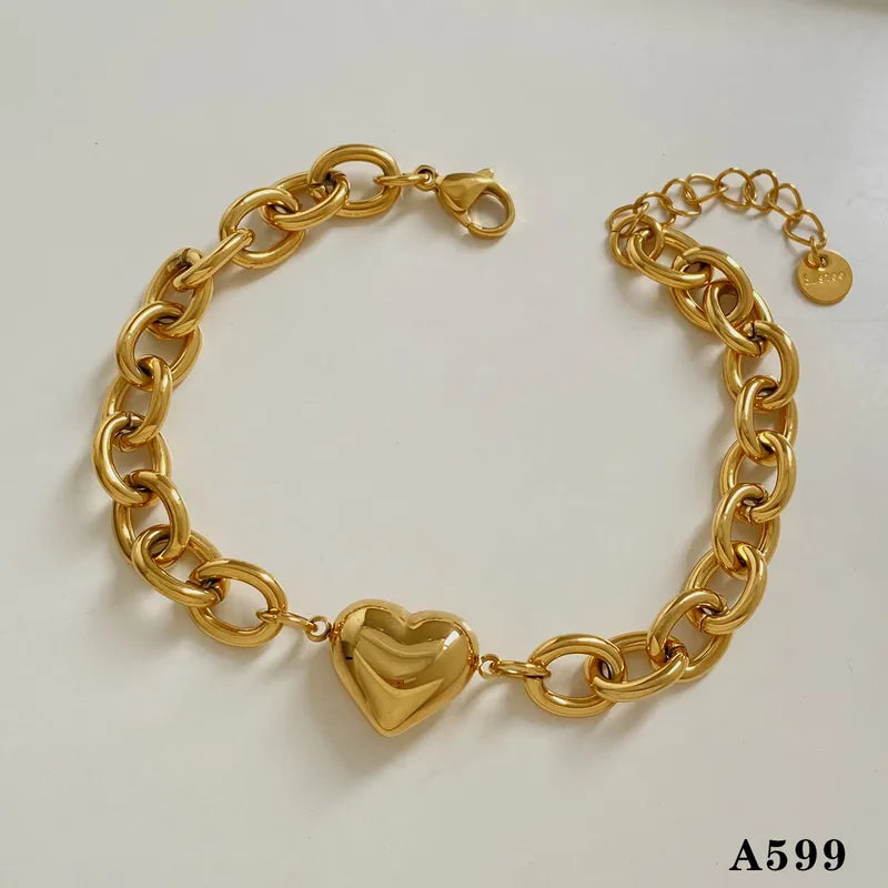 Pulsera eslabón corazón